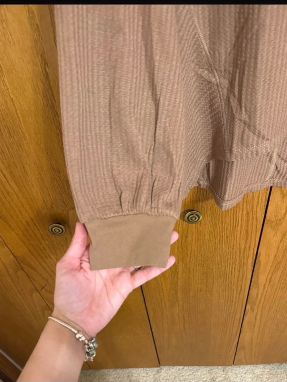 Waffle knit VNeck shirt